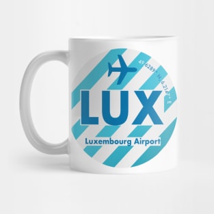 LUX Luxembourg Airport round sticker Mug